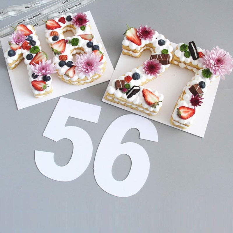 RAYNAG Cake Stencils (0-8 Number) Flat Plastic Mold Numerical Templates Cutting for DIY Cakes/Cookies -12 Inch - Image 5
